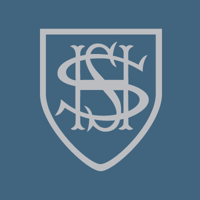 Shield icon grey on blue